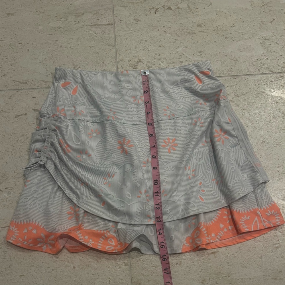 Lucky in Love Gray tennis pickleball Skirt with Ruched Sides - Picture 8 of 9